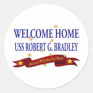 Pegatina Redonda Bienvenida Hogar USS Robert G. Bradley