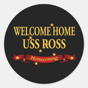 Pegatina Redonda Bienvenida Hogar USS Ross