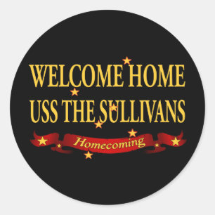 Pegatina Redonda Bienvenida Hogar USS The Sullivas