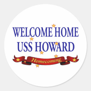 Pegatina Redonda Bienvenido a casa USS Howard