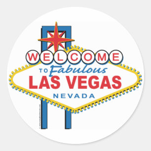 Pegatina Redonda Bienvenido a Las Vegas
