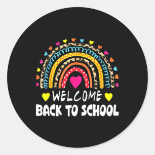 Pegatina Redonda Bienvenido Byck Al Colegio Primer Día De Clase Pro