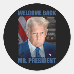 Pegatina Redonda Bienvenido Ck Sr Presidente Donald Trump Inaugurac