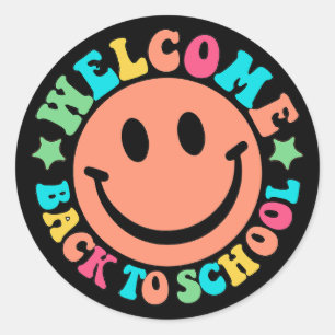 Pegatina Redonda Bienvenido de vuelta a la escuela