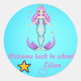 Pegatina Redonda Bienvenido de vuelta a la escuela