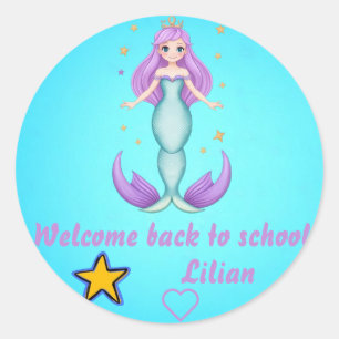 Pegatina Redonda Bienvenido de vuelta a la escuela