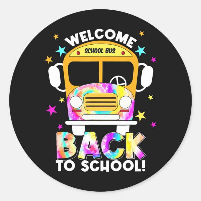 Pegatina Redonda Bienvenido de vuelta a la escuela para conductores (Anverso)