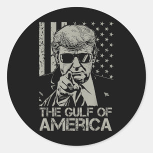Pegatina Redonda Bienvenidos A Americas Gulf Retro Donald Trump Usa