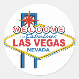 Pegatina Redonda Bienvenidos a Fabulous Las Vegas
