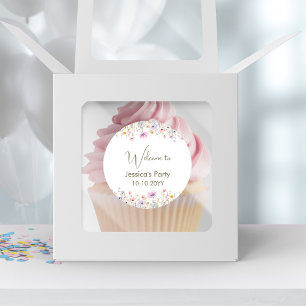 Pegatina Redonda Bienvenidos a nuestra flor silvestre que se ha con