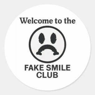 Pegatina Redonda Bienvenidos al Fake Smile Club - Sad Clown Aesthet