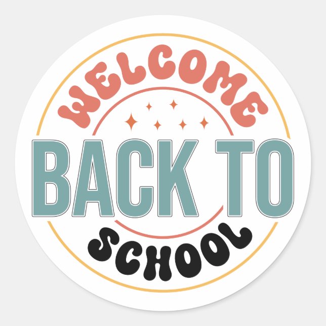 PEGATINA REDONDA BIENVENIDOS DE VUELTA AL COLEGIO (Anverso)