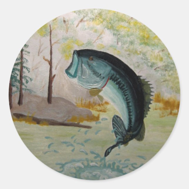 Pegatina Redonda ¡Big Bass! (Anverso)