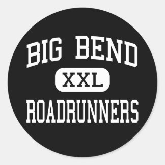 Pegatina Redonda Big Bend - Roadrunners - High - Terlingua Texas