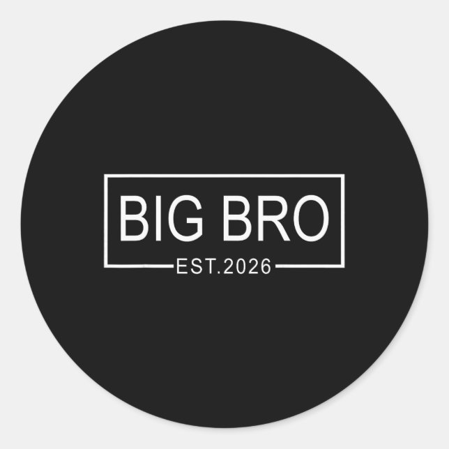 Pegatina Redonda Big Bro Est. 2026 New Big Brother Pregnancy Announ (Anverso)