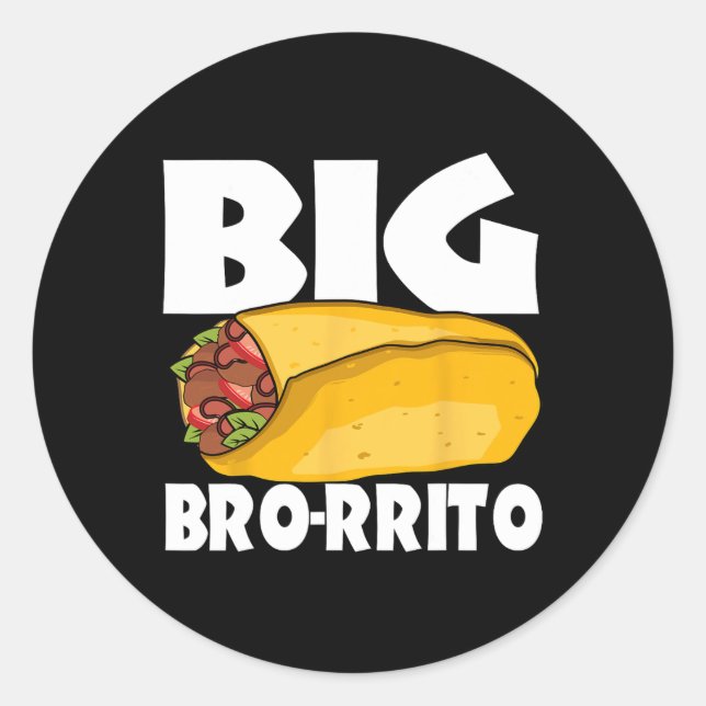 Pegatina Redonda Big Burrito comida mexicana Cinco de Mayo (Anverso)