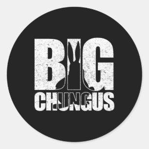 Pegatina Redonda Big Chungus Meme Retro Vintage con problemas de vi