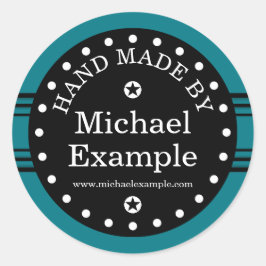 Pegatina Redonda Big Dot & Stripes negro + tu trasero. e ideas