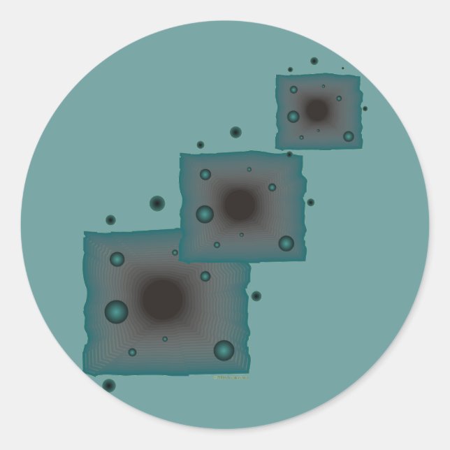 Pegatina Redonda Big Machines ciencia ficción agujero negro (Anverso)