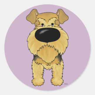 Pegatina Redonda Big Nose Airedale Terrier