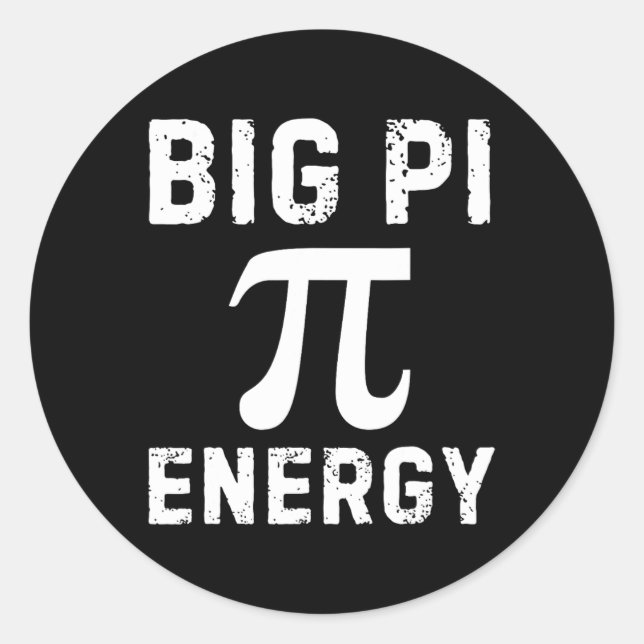 Pegatina Redonda Big Pi Energy Funny Pi Day Math 3.14 Spiral Pi Sym (Anverso)