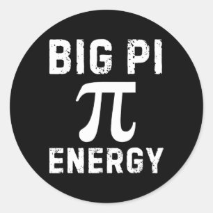 Pegatina Redonda Big Pi Energy Funny Pi Day Math 3.14 Spiral Pi Sym