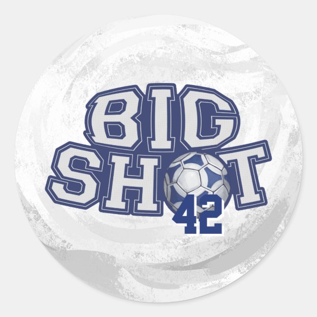 Pegatina Redonda Big Shot Soccerball (Anverso)