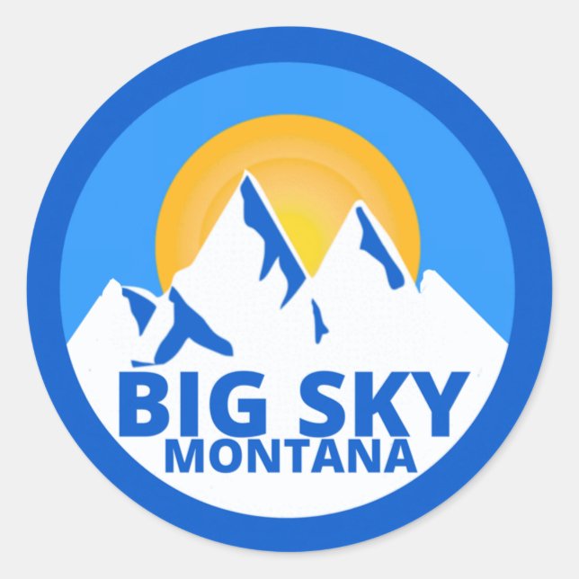 PEGATINA REDONDA BIG SKY MONTANA (Anverso)