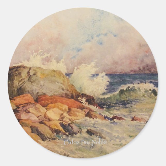 Pegatina Redonda Big Sur California (Anverso)