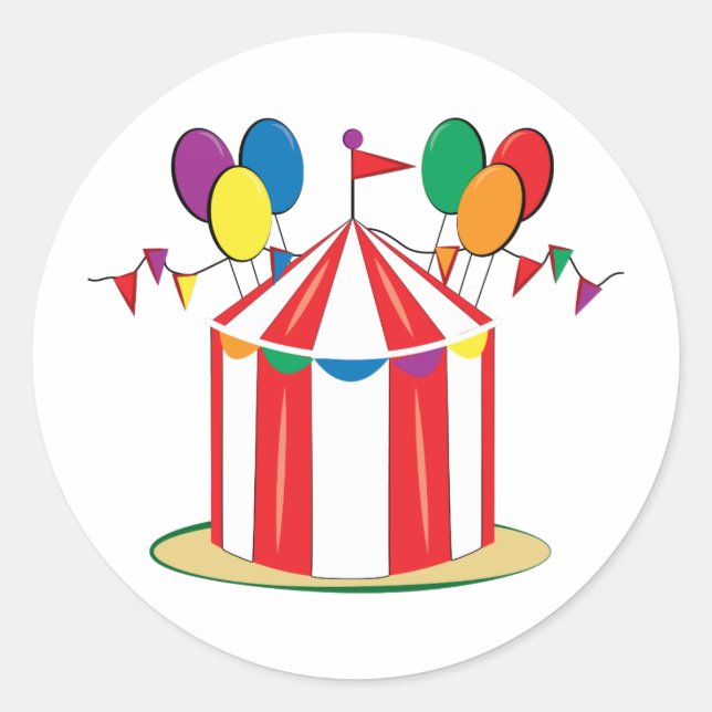 Pegatina Redonda Big Top (Anverso)