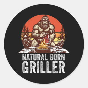 Pegatina Redonda Bigfoot Byrbeque