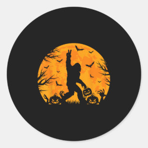 Pegatina Redonda Bigfoot de Halloween espeluznante Calabaza Diverti