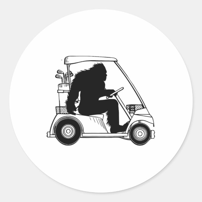 Pegatina Redonda Bigfoot Golf Tee (Anverso)