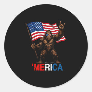 Pegatina Redonda Bigfoot merica rock bandera americana patriótico 4
