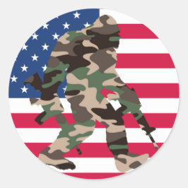 Pegatina Redonda Bigfoot Sasquatch Camo