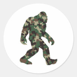 Pegatina Redonda Bigfoot Sasquatch Camo