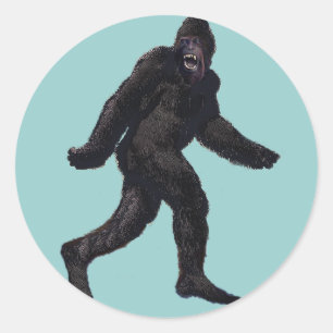 Pegatina Redonda Bigfoot Sasquatch Yetti