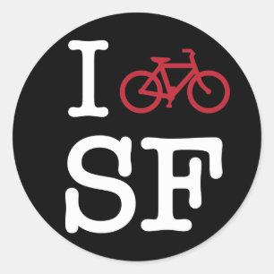 Pegatina Redonda Bike SF (el biking del personalizado SF)