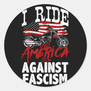 Pegatina Redonda Biker anti Trump se resiste a protesta fascista