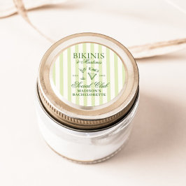 Pegatina Redonda Bikinis y Martinis Green Strike