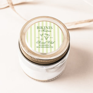 Pegatina Redonda Bikinis y Martinis Green Strike