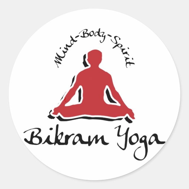 Pegatina Redonda Bikram Yoga (Anverso)