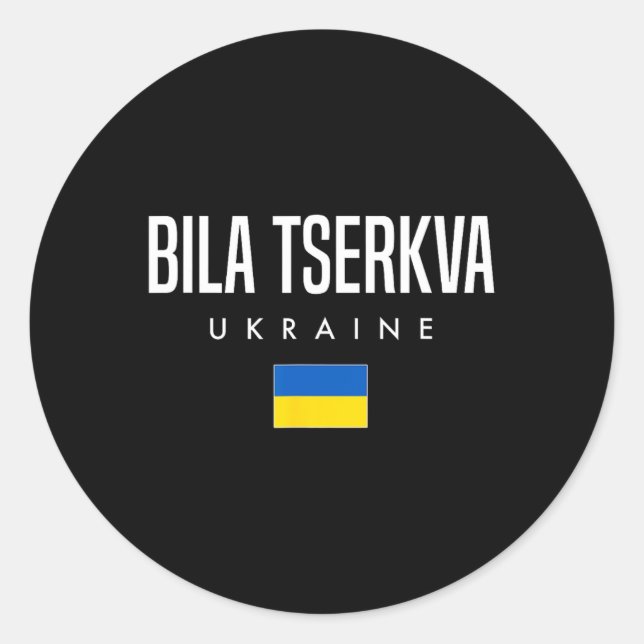Pegatina Redonda Bila Tserkva Ukraine  (Anverso)