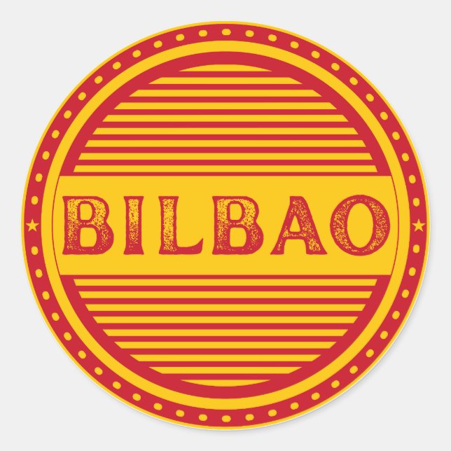 Pegatina Redonda Bilbao City Pride Emblem – Spanish Identity (Anverso)