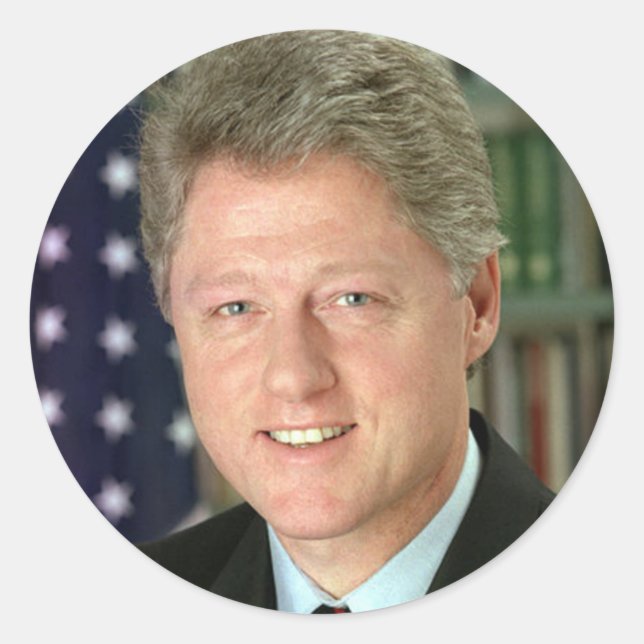 Pegatina Redonda Bill Clinton (Anverso)