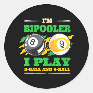 Pegatina Redonda Billar Billar Billar Soy Bipooler 9 Ball