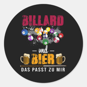 Pegatina Redonda Billar Y Cerveza Que Me Acompaña Billiards Sn