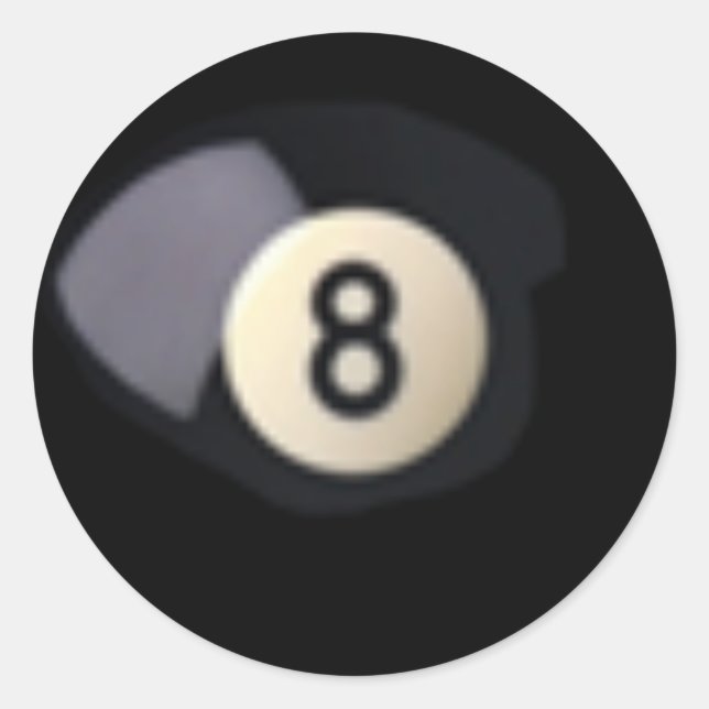 Pegatina Redonda Billard Ball 8 (Anverso)