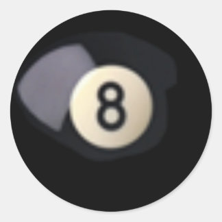 Pegatina Redonda Billard Ball 8