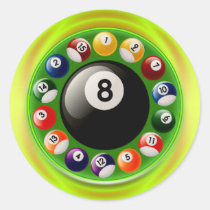 PEGATINA REDONDA BILLARD BALLS